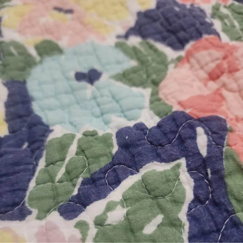 Crown and ivy quilted pillow shams florals and polka dots standard size colorful